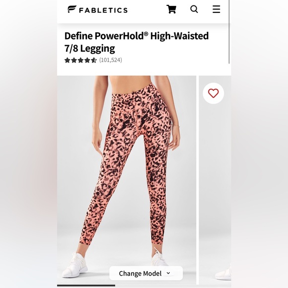 Fabletics Pink Cheetah Print High-Wasted 7/8 Legging - Size: L - Picture 2 of 2